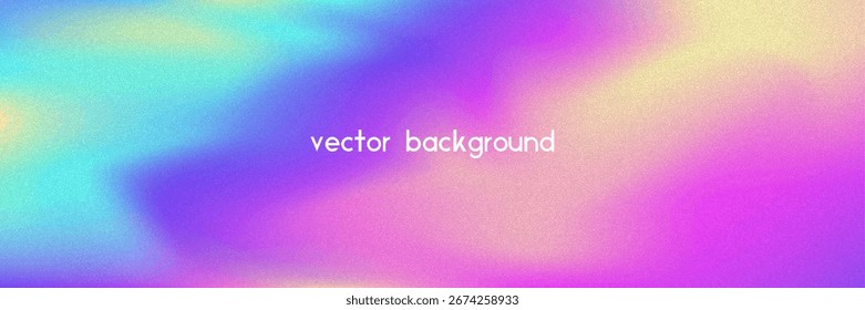 Fondo de gradiente de ruido. Abstractas Bolso Granulado En Colores Rosa, Púrpura Y Azul. Holograma irisado. Textura Holográfica Perlescente Con Lámina De Arco Iris. Fondo de pantalla 3D futurista con la quemadura de la lente