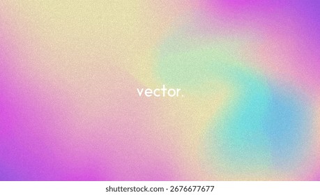 Fondo de gradiente de ruido. Abstractas Bolso Granulado En Colores Rosa, Púrpura Y Azul. Holograma irisado. Textura Holográfica Perlescente Con Lámina De Arco Iris. Viejo Filtrar De Película Sobre Fondo Pastel