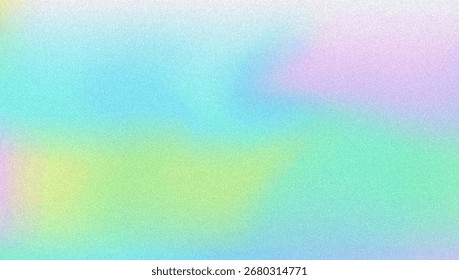 Fondo de gradiente de ruido. Abstractas Bolso Granulado En Colores Rosa, Púrpura Y Azul. Holograma irisado. Textura Holográfica Perlescente Con Lámina De Arco Iris. Fondo de pantalla Pastel Nublado Con Mezcla De Tinta