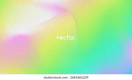 Noise Gradient Background. Abstract Grainy Bg In Pink, Purple And Blue Colors. Iridescent Hologram. Pearlescent Holographic Texture With Rainbow Foil. Futuristic 3d Wallpaper With Lens Burn