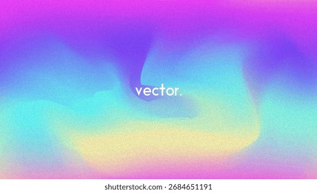 Fondo de gradiente de ruido. Abstractas Bolso Granulado En Colores Rosa, Púrpura Y Azul. Holograma irisado. Textura Holográfica Perlescente Con Lámina De Arco Iris. Cubierta lisa del cromo con el neón vibrante