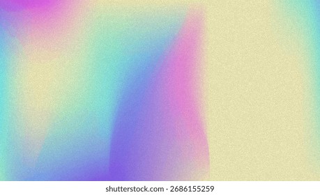 Fondo de gradiente de ruido. Abstractas Bolso Granulado En Colores Rosa, Púrpura Y Azul. Holograma irisado. Textura Holográfica Perlescente Con Lámina De Arco Iris. Fondo de pantalla Pastel Nublado Con Mezcla De Tinta