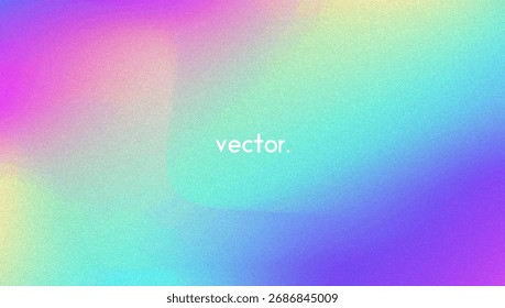 Noise Gradient Background. Abstract Grainy Bg In Pink, Purple And Blue Colors. Iridescent Hologram. Pearlescent Holographic Texture With Rainbow Foil. Modern Photo Wall With Soft Splash