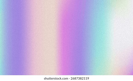Fondo de gradiente de ruido. Abstractas Bolso Granulado En Colores Rosa, Púrpura Y Azul. Holograma irisado. Textura Holográfica Perlescente Con Lámina De Arco Iris. Fondo de pantalla Pastel Nublado Con Mezcla De Tinta