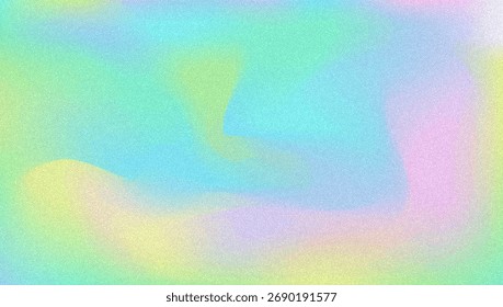 Noise Gradient Background. Abstract Grainy Bg In Pink, Purple And Blue Colors. Iridescent Hologram. Pearlescent Holographic Texture With Rainbow Foil. Grunge Blur Backdrop In Silver Mesh