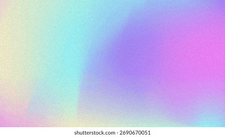 Fondo de gradiente de ruido. Abstractas Bolso Granulado En Colores Rosa, Púrpura Y Azul. Holograma irisado. Textura Holográfica Perlescente Con Lámina De Arco Iris. Superposición De Polvo En La Pared Estética De Verano