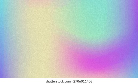 Fondo de gradiente de ruido. Abstractas Bolso Granulado En Colores Rosa, Púrpura Y Azul. Holograma irisado. Textura Holográfica Perlescente Con Lámina De Arco Iris. Malla Pastel Suave Con Resplandor De Neón Y Desenfoque
