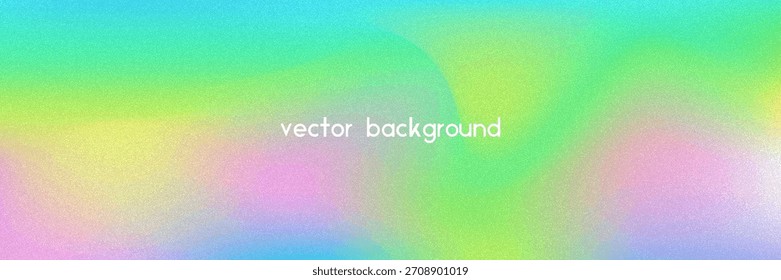 Noise Gradient Background. Abstract Grainy Bg In Pink, Purple And Blue Colors. Iridescent Hologram. Pearlescent Holographic Texture With Rainbow Foil. Soft Pastel Mesh With Neon Glow And Blur