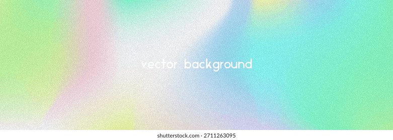 Noise Gradient Background. Abstract Grainy Bg In Pink, Purple And Blue Colors. Iridescent Hologram. Pearlescent Holographic Texture With Rainbow Foil. Retro Vector Design With Pastel Ink