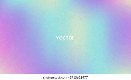 Fondo de gradiente de ruido. Abstractas Bolso Granulado En Colores Rosa, Púrpura Y Azul. Holograma irisado. Textura Holográfica Perlescente Con Lámina De Arco Iris. Resplandor plástico dinámico y flujo de neón
