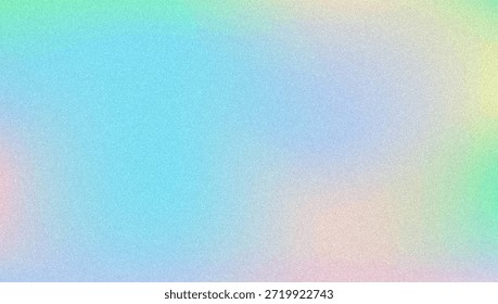 Fundo de gradiente de ruído. Abstrato Bg Granulado Nas Cores Rosa, Roxa E Azul. Holograma Iridescente. Textura Holográfica Pearlescente Com Folha De Arco-Íris. Design de vetor retro com tinta pastel