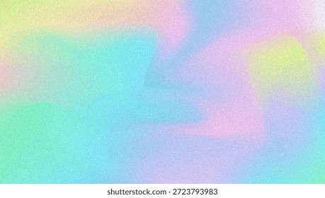 Fundo de gradiente de ruído. Abstrato Bg Granulado Nas Cores Rosa, Roxa E Azul. Holograma Iridescente. Textura Holográfica Pearlescente Com Folha De Arco-Íris. Luz Fluorescente Na Mistura De Papel Mole