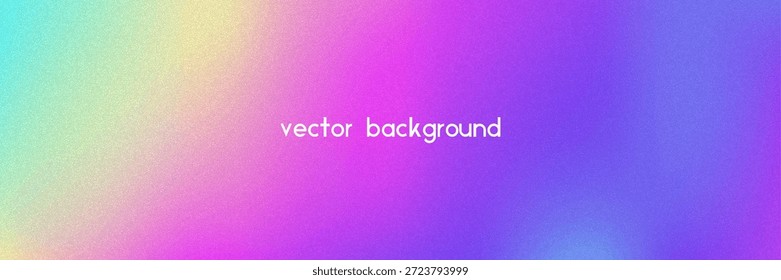 Rauschverlauf-Hintergrund Abstrakter, körniger BG in den Farben Rosa, Lila und Blau. Irisierendes Hologramm. Perlglanz holografische Textur mit Regenbogenfolie. Fluoreszierendes Licht auf weicher Papiermischung