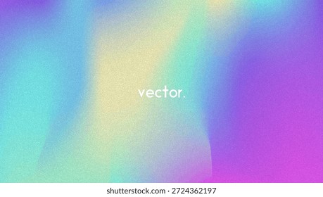 Fondo de gradiente de ruido. Abstractas Bolso Granulado En Colores Rosa, Púrpura Y Azul. Holograma irisado. Textura Holográfica Perlescente Con Lámina De Arco Iris. Transición de tinta sutil y destello suave