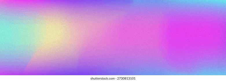 Fondo de gradiente de ruido. Abstractas Bolso Granulado En Colores Rosa, Púrpura Y Azul. Holograma irisado. Textura Holográfica Perlescente Con Lámina De Arco Iris. Foto de película moderna con polvo fluorescente