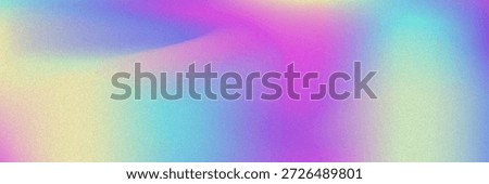 Noise Gradient Background. Abstract Grainy Bg In Pink, Purple And Blue Colors. Iridescent Hologram. Pearlescent Holographic Texture With Rainbow Foil. Dust Overlay On Aesthetic Summer Wall