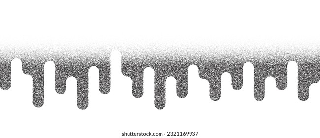 Noise gradient background with grain texture. Dotted stipple effect. Halftone melted drips gradation. Vector wavy illustration.