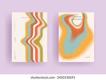 noise gradient template. Nostalgia, vintage 70s, 80s style. Abstract lo-fi background. Retro wave, synthwave. poster, cover, print