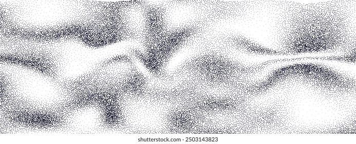 Noise gradient vector texture. Random gritty background. Monochrome halftone pattern. Distressed black and white elements. Vintage grunge backdrop.