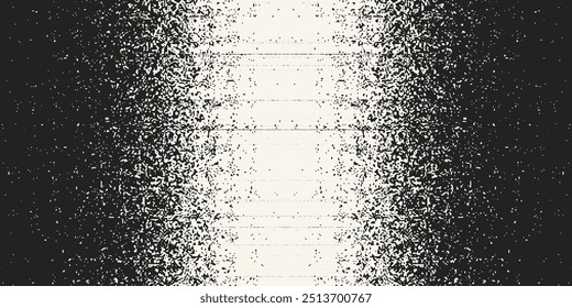 Fondo de grano de ruido, gradiente de puntos de puntillismo o patrón de puntos, efecto punteado de Vector. Ruido de grano de semitono o textura granulosa o ruido de grano de punto