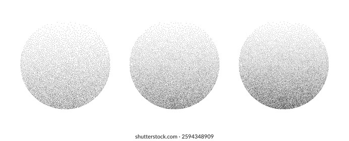 Noise grain background, pointillism dots gradient or dot work pattern, vector stipple effect. Grain noise halftone or grainy texture or dot work grain noise 
