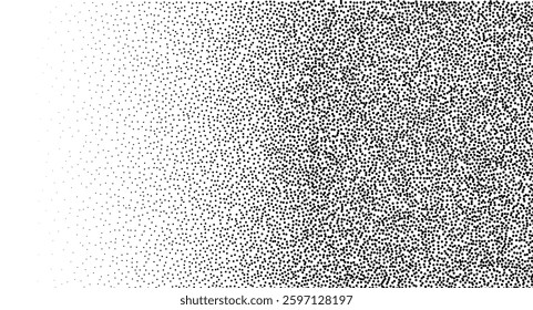 Noise grain background, pointillism dots gradient or dot work pattern, vector stipple effect. Grain noise halftone or grainy texture or dot work grain noise