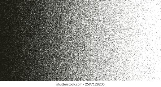 Noise grain background, pointillism dots gradient or dot work pattern, vector stipple effect. Grain noise halftone or grainy texture or dot work grain noise