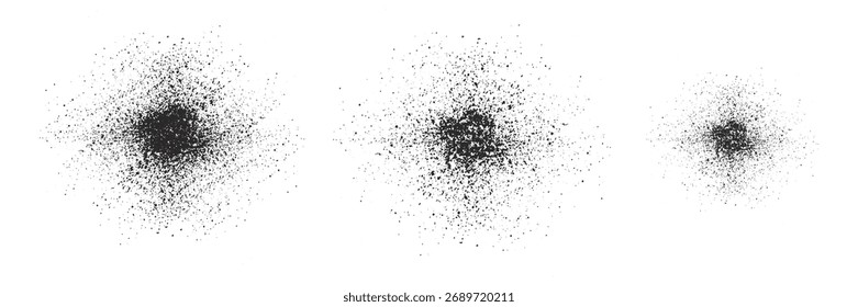Fondo de grano de ruido, gradiente de puntos de puntillismo o patrón de trabajo de puntos, efecto punteado de Vector. Ruido de grano de semitono o textura granulosa