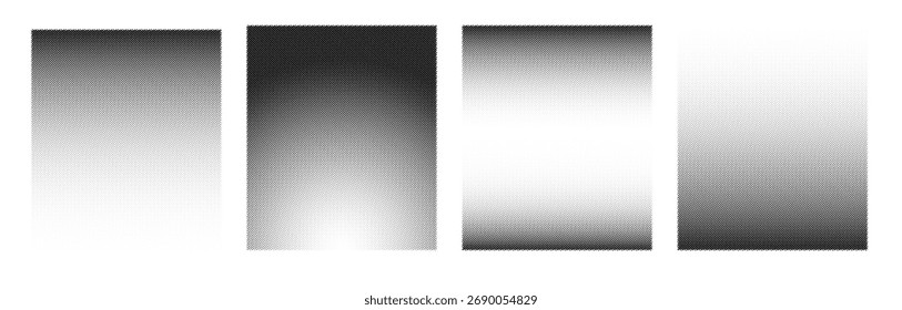 Patrón de gradiente de puntos de puntillismo de fondo de grano de ruido. Ruido de grano de semitono o textura granulosa. Vector