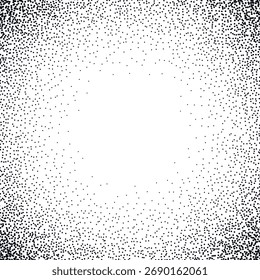Fondo de grano de ruido, gradiente de puntos de puntillismo o patrón de trabajo de puntos, efecto punteado de Vector. Ruido de grano de semitono o textura granulosa.