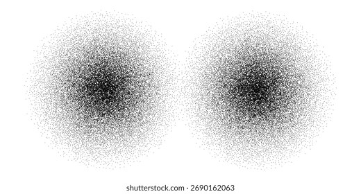 Fondo de grano de ruido, gradiente de puntos de puntillismo o patrón de trabajo de puntos, efecto punteado de Vector. Ruido de grano de semitono o textura granulosa.
