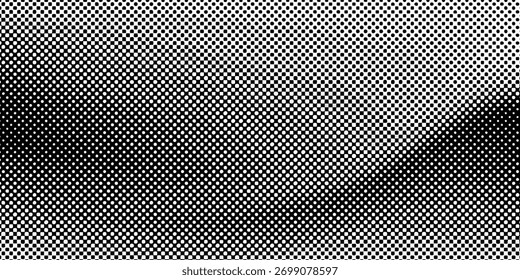 Fondo de grano de ruido, gradiente de puntos de puntillismo o patrón de puntos, efecto punteado de Vector. Ruido de grano de semitono o textura granulosa o ruido de grano de punto