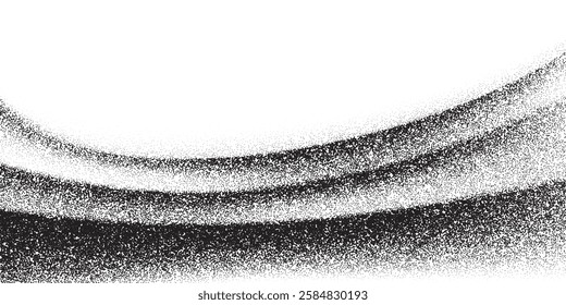 Noise grain background with waves of sand dust gradient and grunge texture. Vector noise grain wave of paint brush spray for background