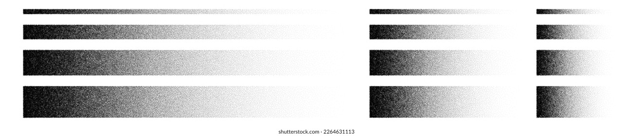 Noise grain dots gradient or dotwork pattern, vector lines. Grain noise stipple effect, halftone pointillism tattoo stripes of grainy texture or dotwork grain noise