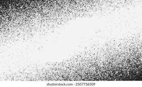 Noise grain texture background of gradient halftone dots, vector pattern stipple pointillism. Noise grain, engraved sand overlay or grainy dots dissolve fade on paper