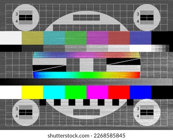 Noise grain, TV signal test screen, retro television color glitch pattern, vector background. TV signal test screen with grain noise static image or dotwork stipple effect