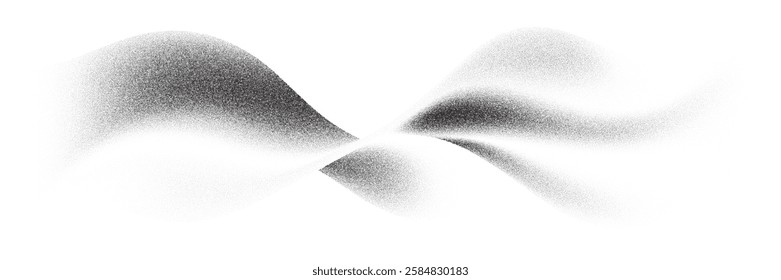 Noise grain wave with abstract texture of sand dust for background. Vector grunge abstract effect of noise grain wave with paint brush spray or airbrush halftone effect