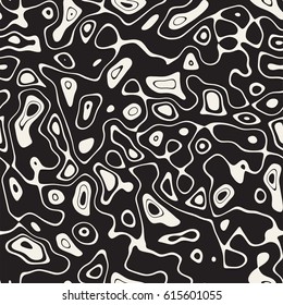 Noise Grunge Abstract Texture. Vector Seamless Black And White Pattern.