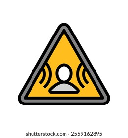 noise hazard warning injury prevention color icon vector. noise hazard warning injury prevention sign. isolated symbol illustration