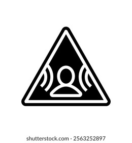 noise hazard warning injury prevention glyph icon vector. noise hazard warning injury prevention sign. isolated symbol illustration