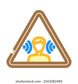 noise hazard warning injury prevention color icon vector. noise hazard warning injury prevention sign. isolated symbol illustration