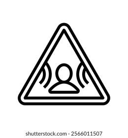 noise hazard warning injury prevention line icon vector. noise hazard warning injury prevention sign. isolated contour symbol black illustration