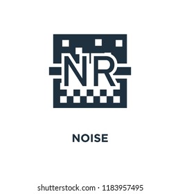 Noise icon. Black filled vector illustration. Noise symbol on white background. Can be used in web and mobile.