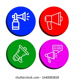 noise icon set. Collection of Horn, Audio, Megaphone icons