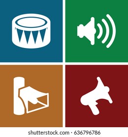 Noise icons set. set of 4 noise filled icons such as volume