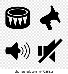 Noise icons set. set of 4 noise filled icons such as volume, no sound