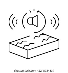 vector de icono de las propiedades de aislamiento de ruido. signo de propiedades de aislamiento de ruido. símbolo de contorno aislado ilustración negra