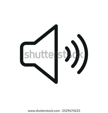 Noise level isolated icon, loud sound vector symbol with editable stroke