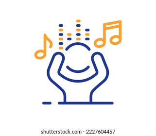 Noise line icon. Listen music sign. Loud singing symbol. Colorful thin line outline concept. Linear style noise icon. Editable stroke. Vector
