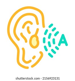 noise listening ear color icon vector. noise listening ear sign. isolated symbol illustration